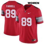 Women's NCAA Ohio State Buckeyes Luke Farrell #89 College Stitched 2018 Spring Game Authentic Nike Red Football Jersey MR20B71RR